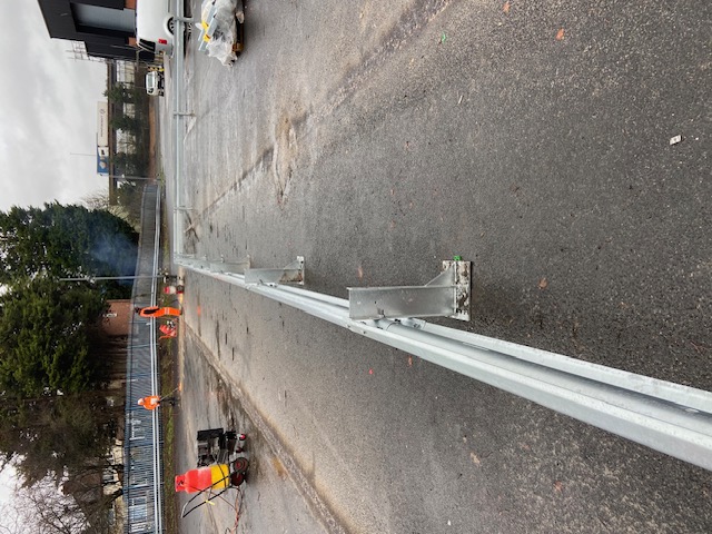 Armco barrier project for vehicle impact protection
